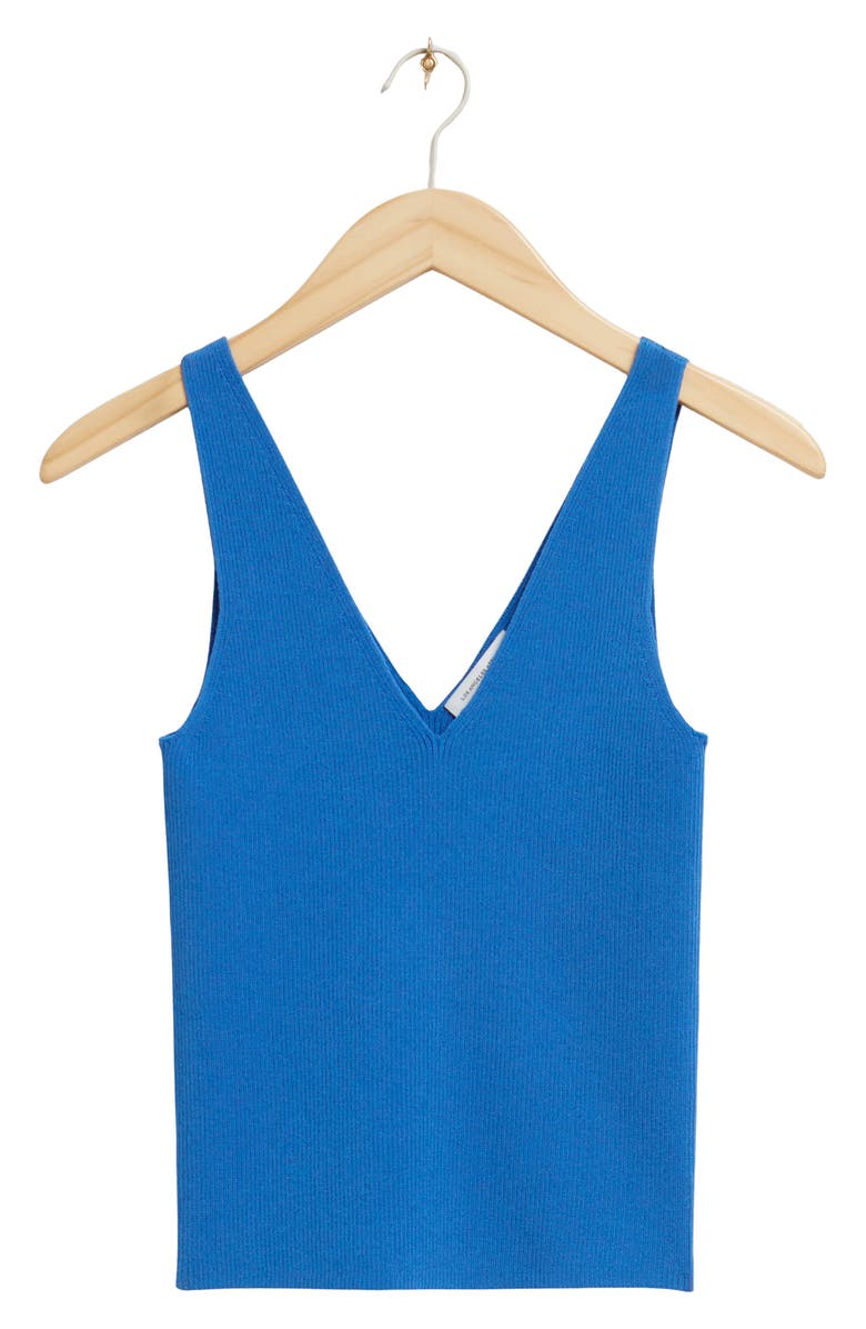 & Other Stories La Renta V-Neck Tank Top, Main, color, Blue