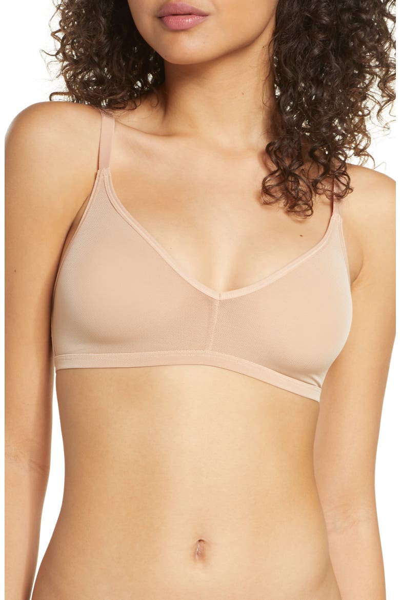 Sieve Non-Wire Bra, Main, color, BUFF