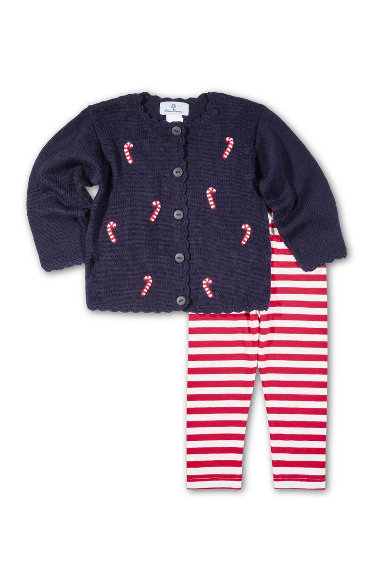 Sweater With Candy Canes, Alternate, color, Navy, Red, White