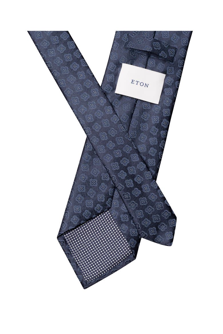 Navy Medallion Silk Tie, Alternate, color, NAVY