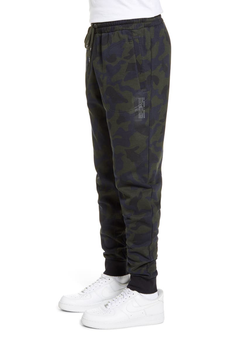 Sportswear Print French Terry Sweatpants, Alternate, color, DARK OBSIDIAN/ BLACK