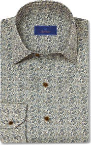 David Donahue Paisley Print Sport Shirt