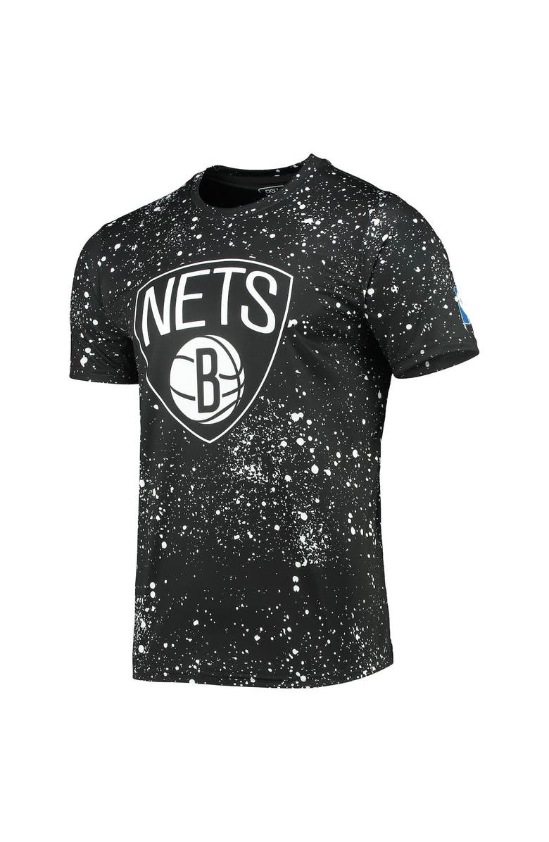 FISLL Men's FISLL Black Brooklyn Nets Splatter Print T-Shirt, Alternate, color, Black