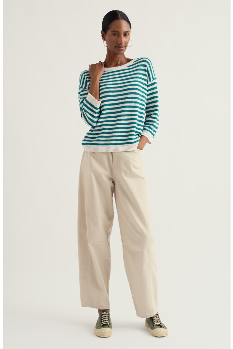 Knavock Stripe Organic Cotton & Linen Sweater, Alternate, color, MINI CORNISH DEEP DIVE