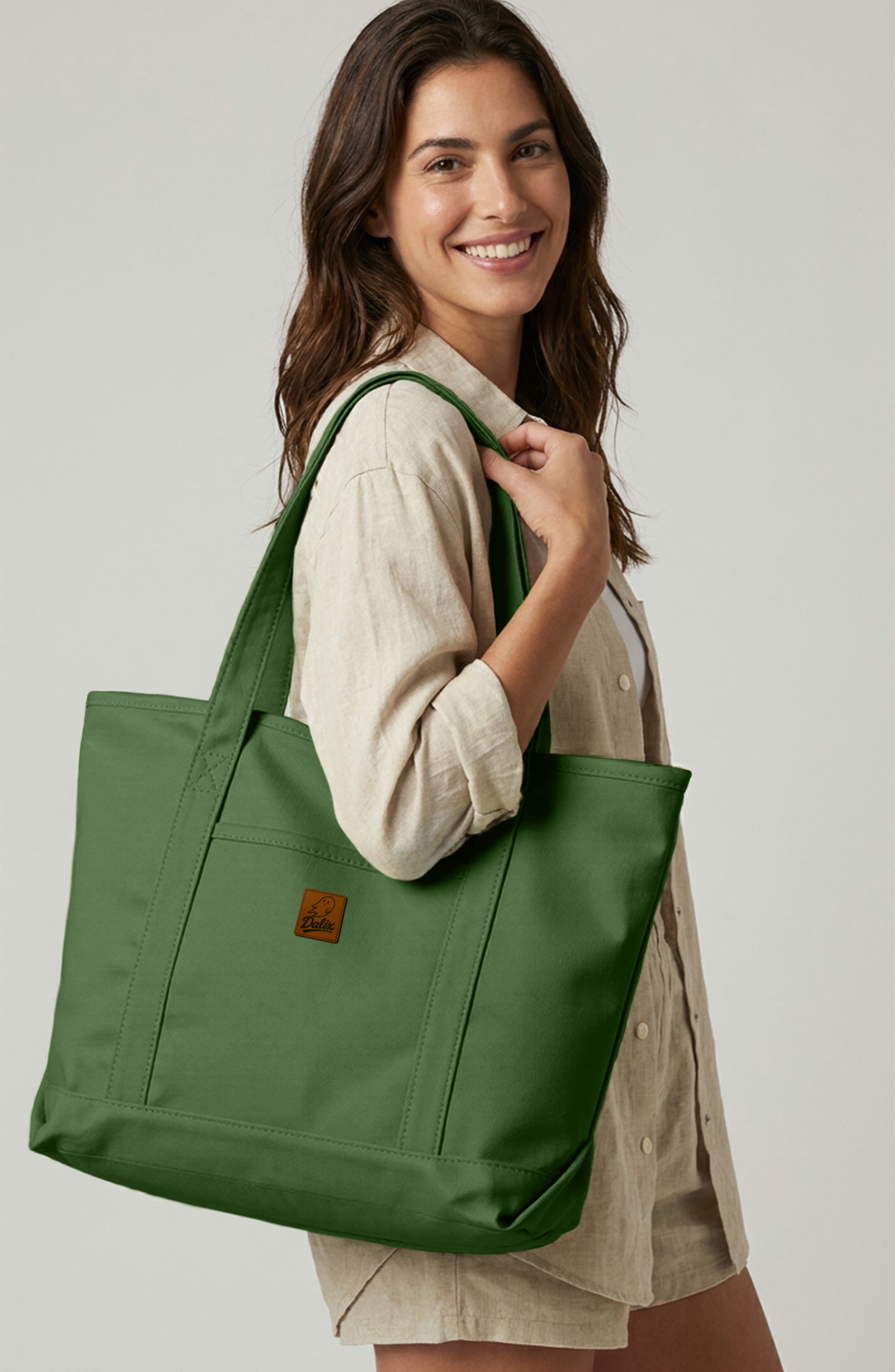 Ghost 23" Carryall Canvas Tote Bag, Alternate, color, Olive