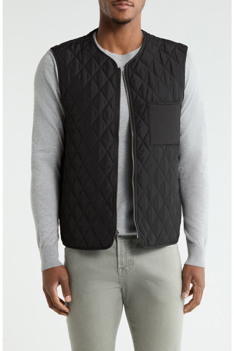 Diamond Quilted Vest, Main, color, JET BLACK