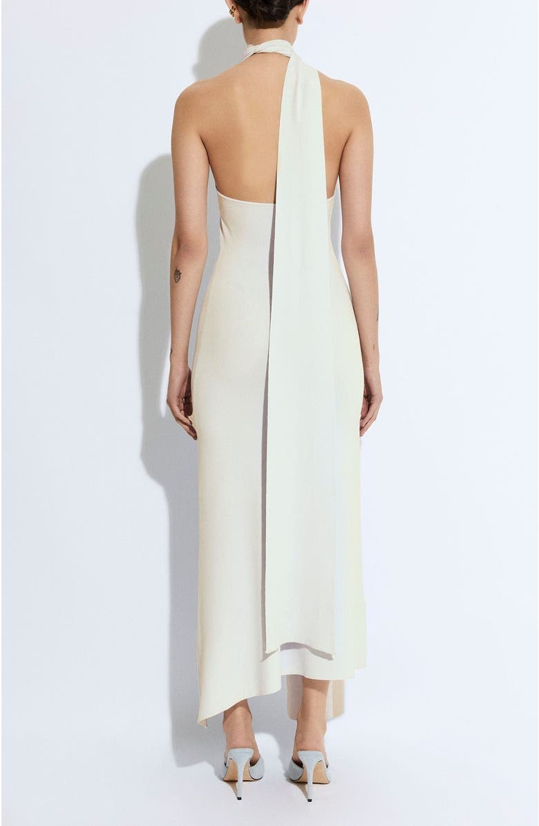 LAPOINTE Matte Viscose Halterneck Dress, Alternate, color, Off White