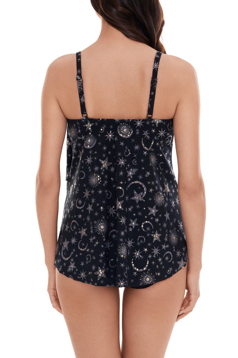 Lucky Stars Grace Tankini Top, Alternate, color, BLACK/ GOLD