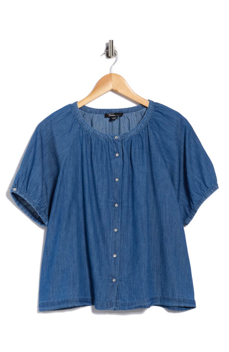Trove New York Peasant Top, Alternate, color, Medium Wash