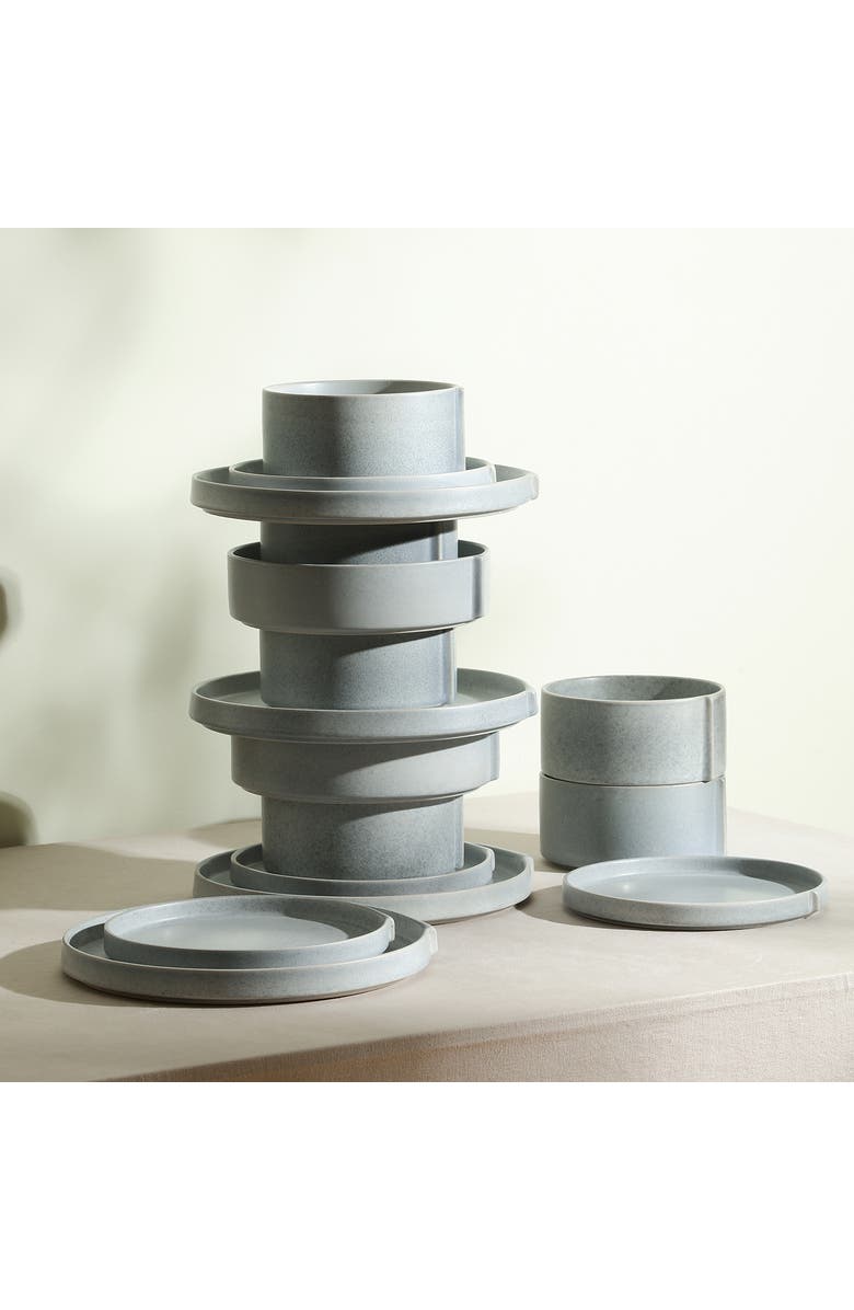 Stone Lain Bao Stoneware 24-Piece Dinnerware Set, Alternate, color, Blue-Grey