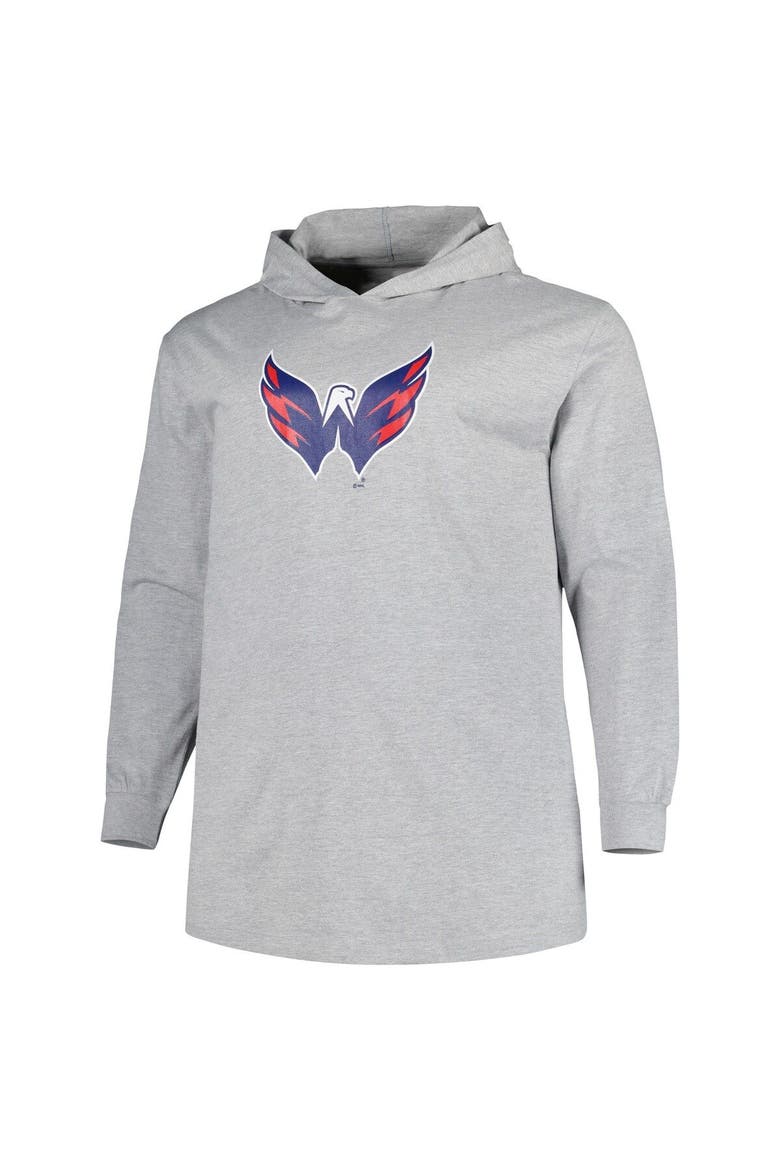 Men's Heather Gray Washington Capitals Big & Tall Pullover Hoodie, Alternate, color, Heather Gray