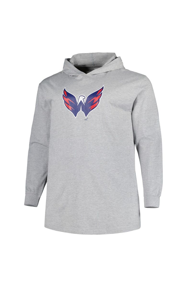 PROFILE Men's Heather Gray Washington Capitals Big & Tall Pullover Hoodie, Alternate, color, Heather Gray