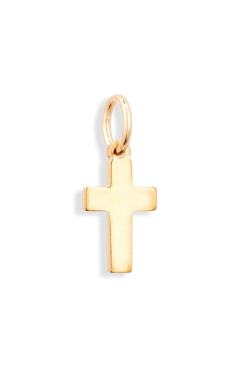 Nashelle Simple Cross Charm, Main, color, Gold Fill