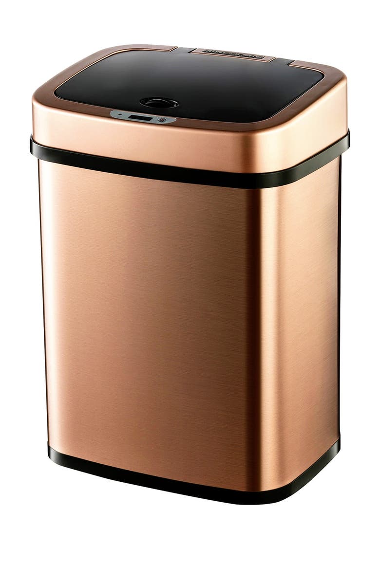 NINESTARS Gold Motion Sensor Trash Can - 3.1 gallons, Alternate, color, 