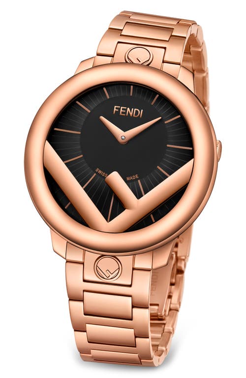 Fendi 36mm Iprg Blk Dial Rsg Bra In Gold