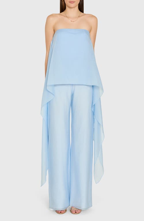 Amanda Uprichard Jenny Strapless Jumpsuit in Baby Blue at Nordstrom, Size X-Large