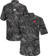 COLOSSEUM Men's Colosseum  Charcoal Nebraska Huskers Realtree Aspect Charter Full-Button Fishing Shirt