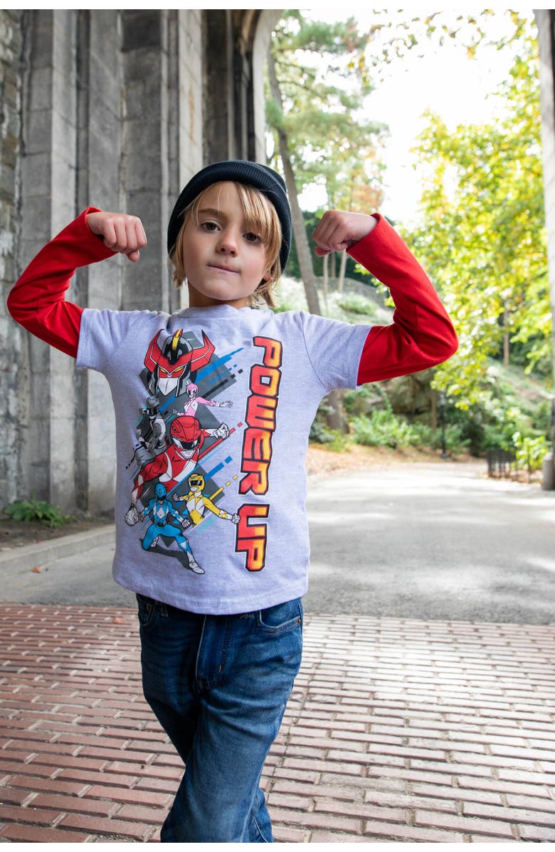 Power Rangers 2-Pack Long Sleeve T-Shirts, Alternate, color, Red/Grey