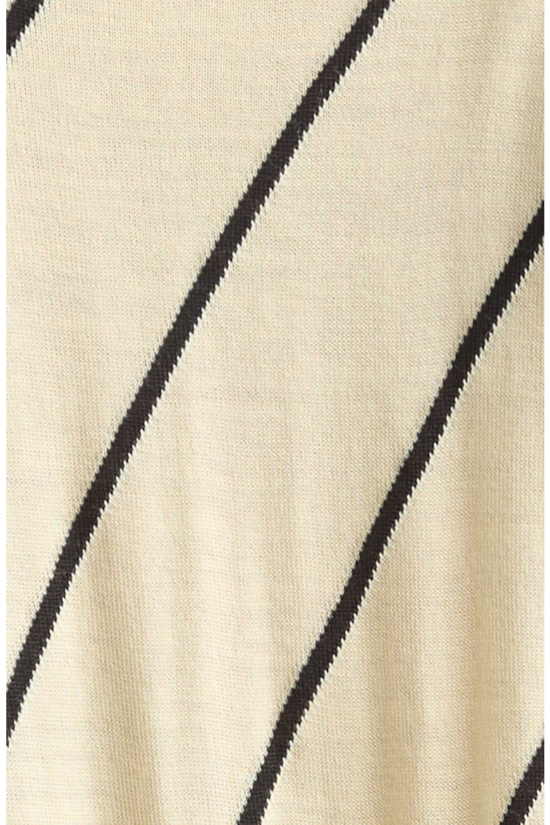 Diagonal Stripe Wool Intarsia Cardigan, Alternate, color, CREAM