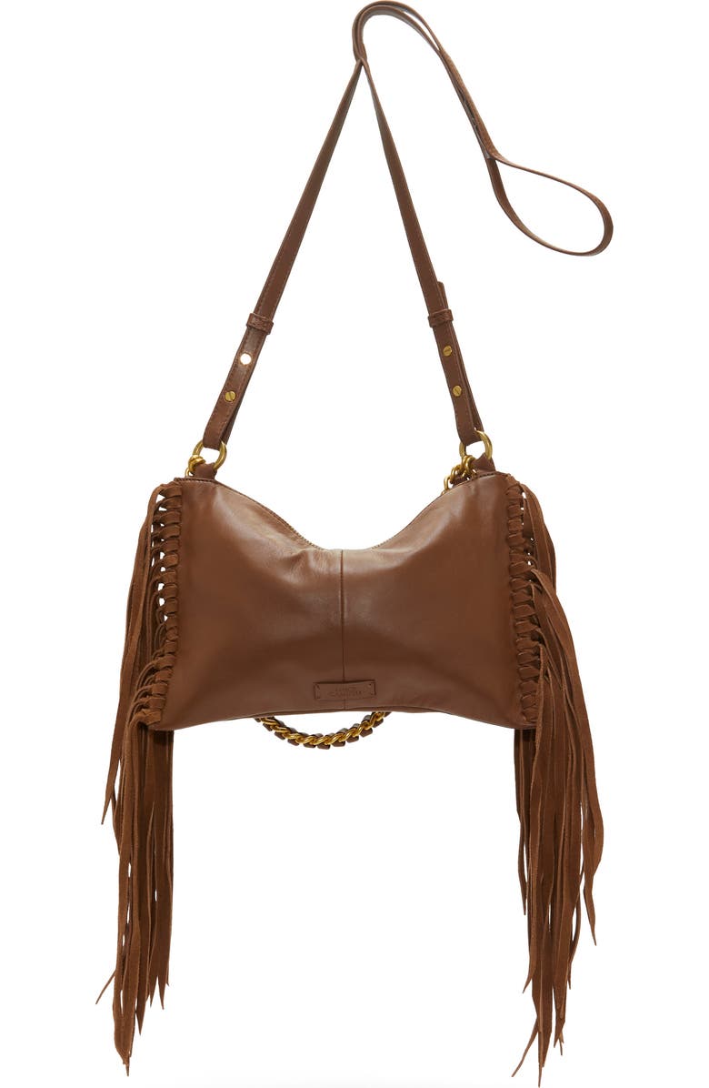 Vince Camuto Kokel Fringe Leather Crossbody Bag, Alternate, color,