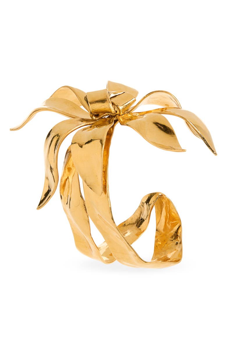 Balenciaga Bloom Cuff Bracelet, Alternate, color, Shiny Gold
