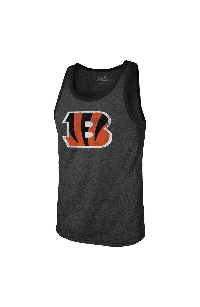 Majestic Threads Men's Majestic Threads Joe Burrow Black Cincinnati Bengals Name & Number Tri-Blend Tank Top, Alternate, color, Black