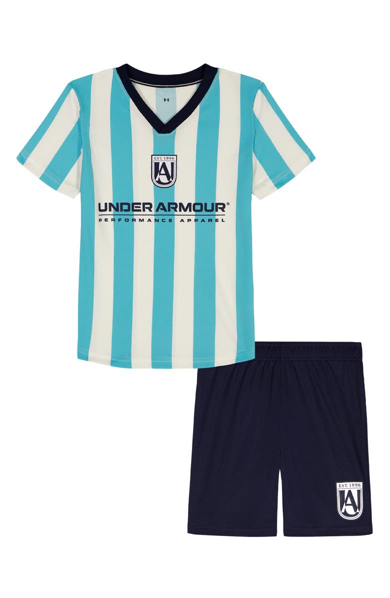 Under Armour Kids' UA Tech<sup>™</sup> Soccer Jersey & Shorts Set, Main, color, Fresco Blue