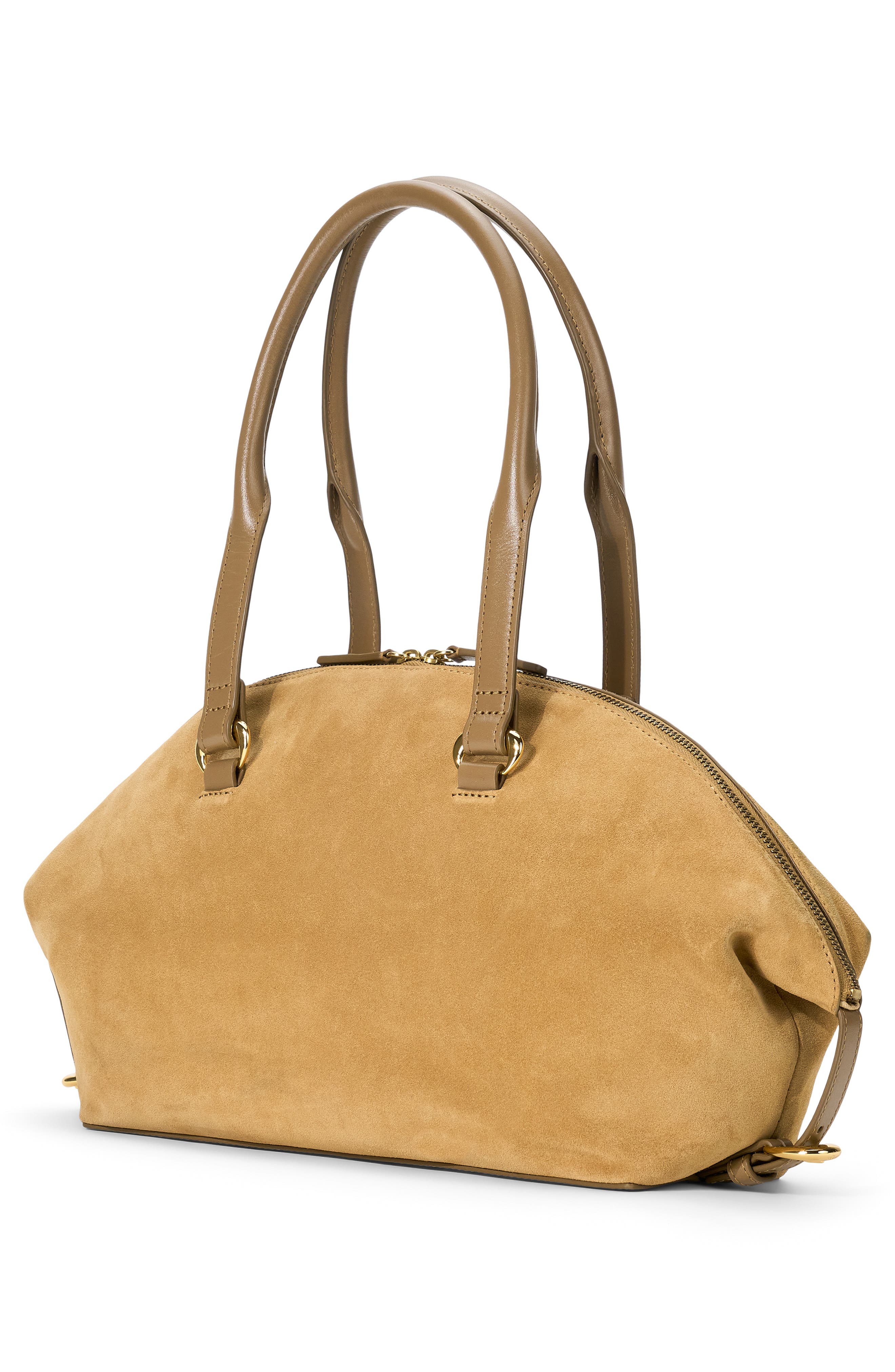 STAUD Hester Leather Shoulder Bag, Alternate, color, Hazel