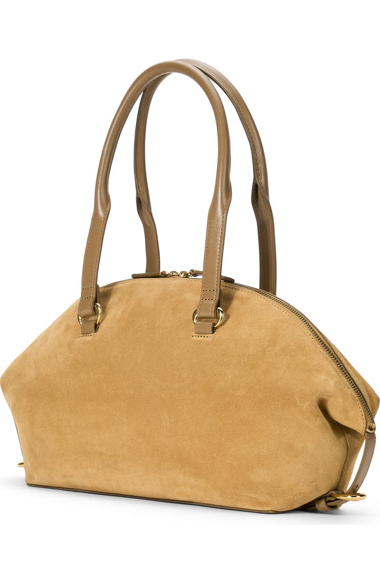 STAUD Hester Leather Shoulder Bag, Alternate, color, Hazel