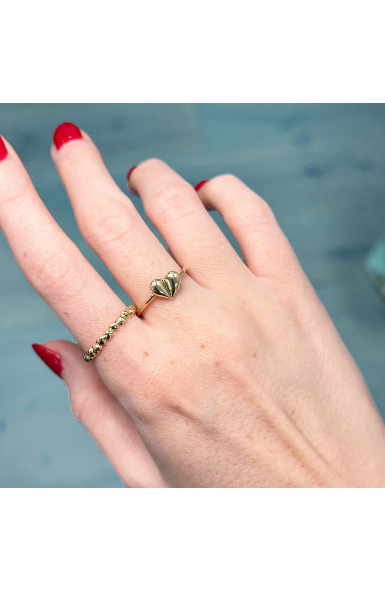 The Lovery Fine Jewelry Gold Alternating Heart Band, Alternate, color, Yellow Gold