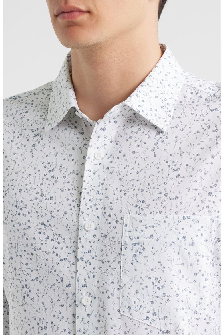 Ditsy Floral Long Sleeve Stretch Cotton Blend Button-Up Shirt, Alternate, color, WHITE SPRING DITSY