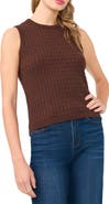 Halogen® Cable Stitch Cotton Sweater Tank