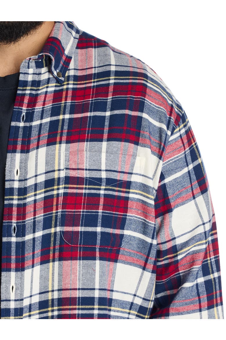 Big & Tall Large Plaid Flannel Sport Shirt, Alternate, color, BLUE RED MULTI