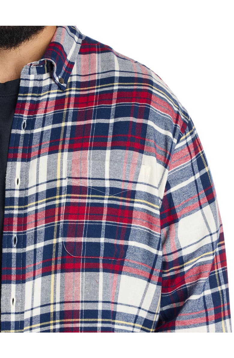 Harbor Bay by DXL Big & Tall Large Plaid Flannel Sport Shirt, Alternate, color, Blue Red Multi