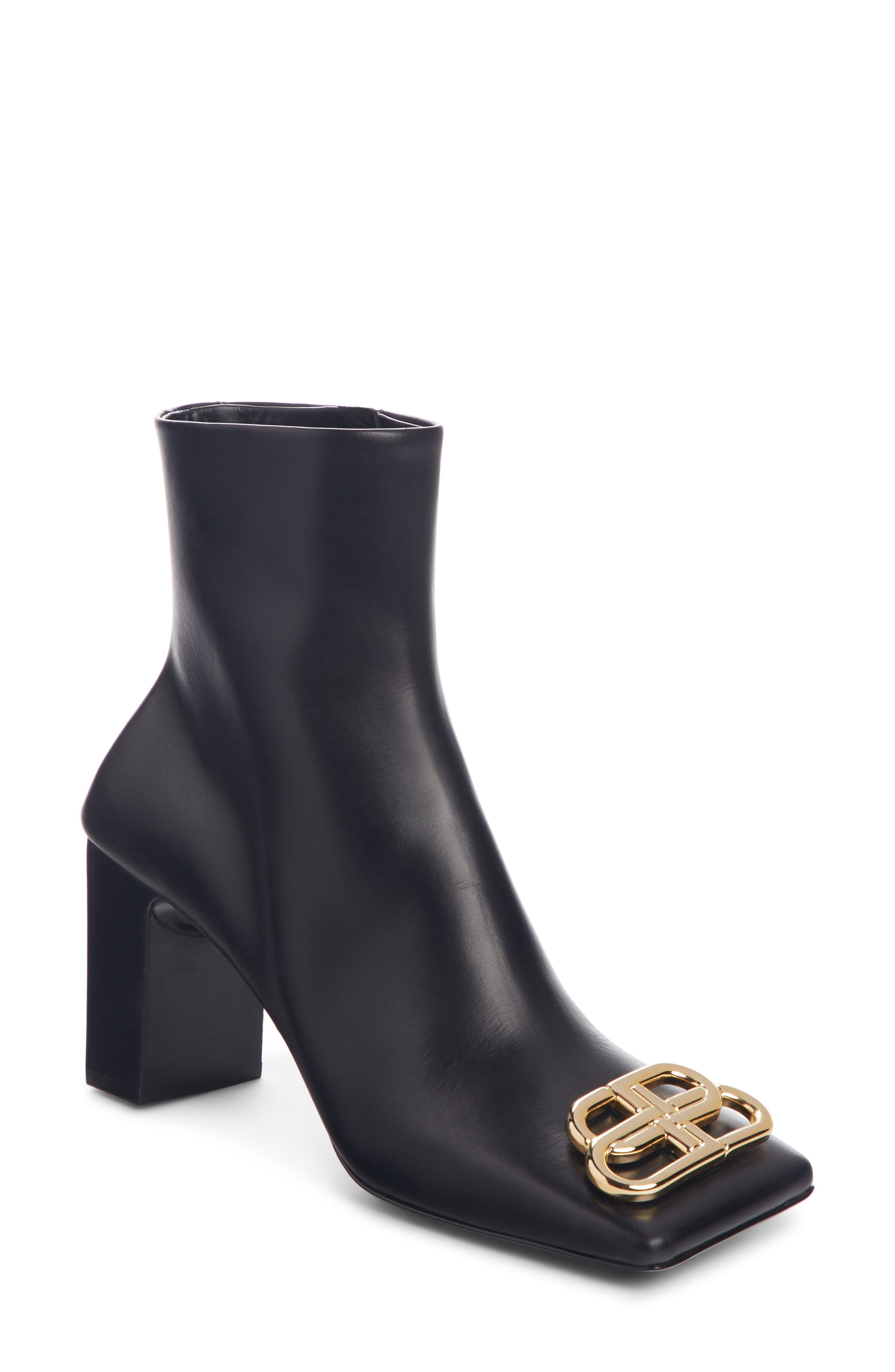 Balenciaga BB Square Toe Bootie, Main, color, 
