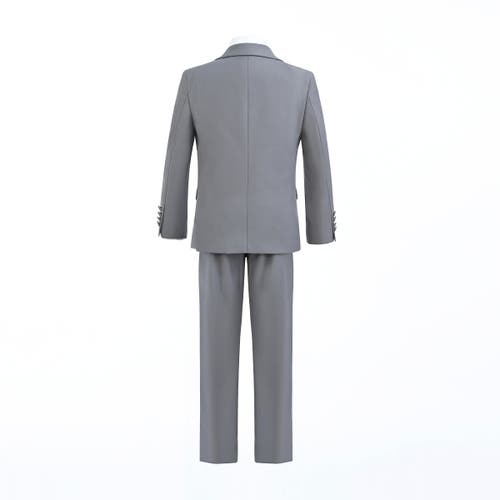 Moustache Peak Lapel Tuxedo Set In Light Gray