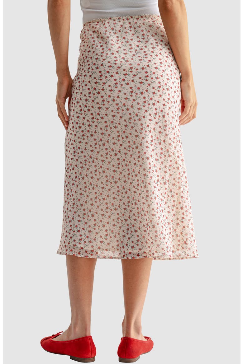 Floral Bias Cut Midi Skirt, Alternate, color, CREAM RED FLORAL