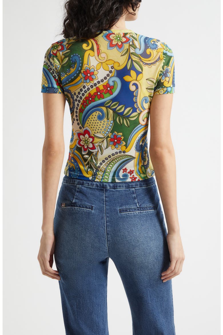 Tess Stretch Mesh T-Shirt, Alternate, color, HEAT WAVE
