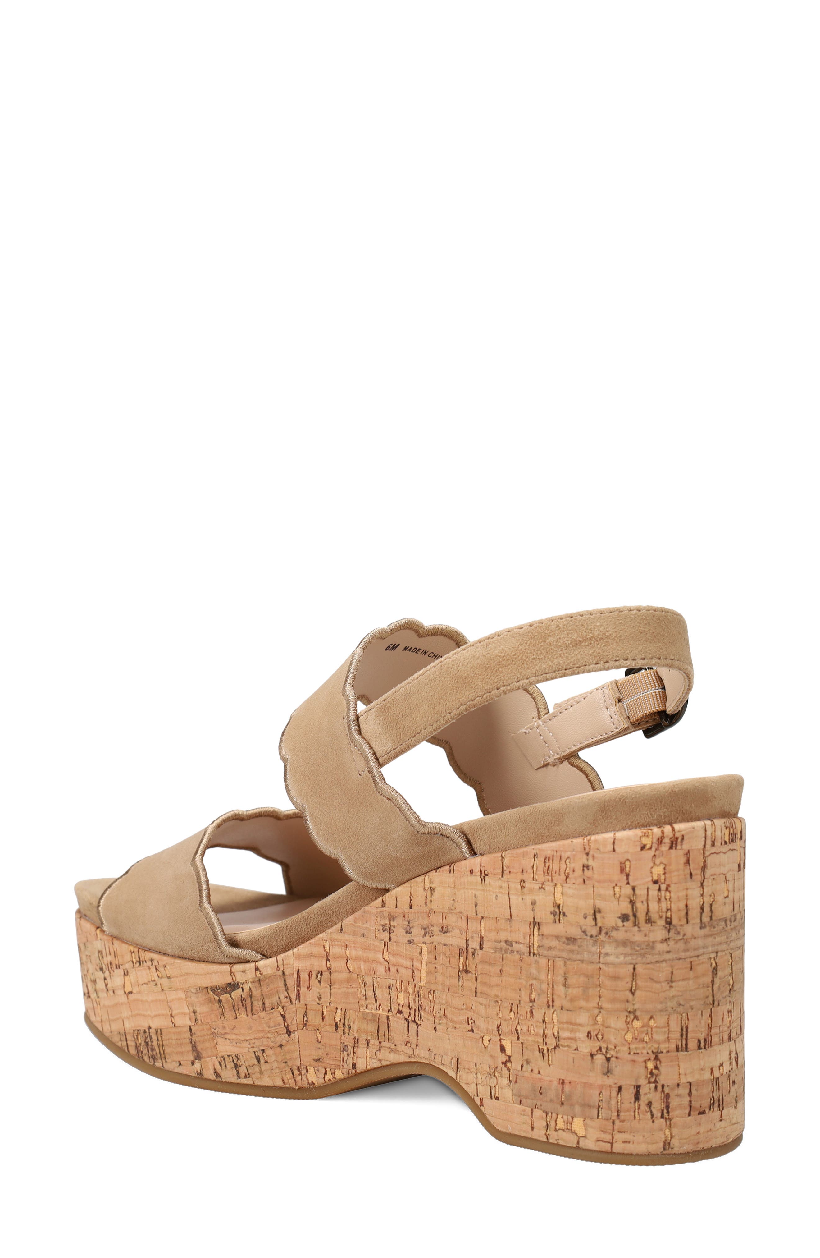 Pelle Moda Cicel Slingback Platform Wedge Sandal, Alternate, color, Fawn