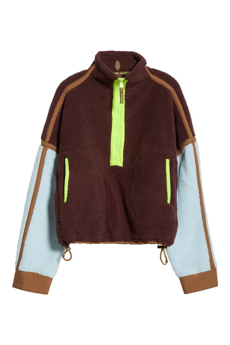 FP Movement Mountain High Fleece Half Zip Pullover, Alternate, color, COCOA SKY COMBO