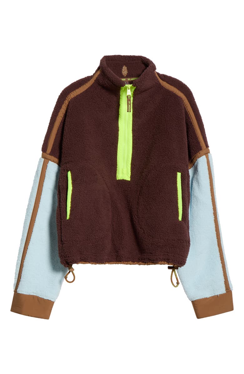 Free People FP Movement Mountain High Fleece Half Zip Pullover, Alternate, color, Cocoa Sky Combo