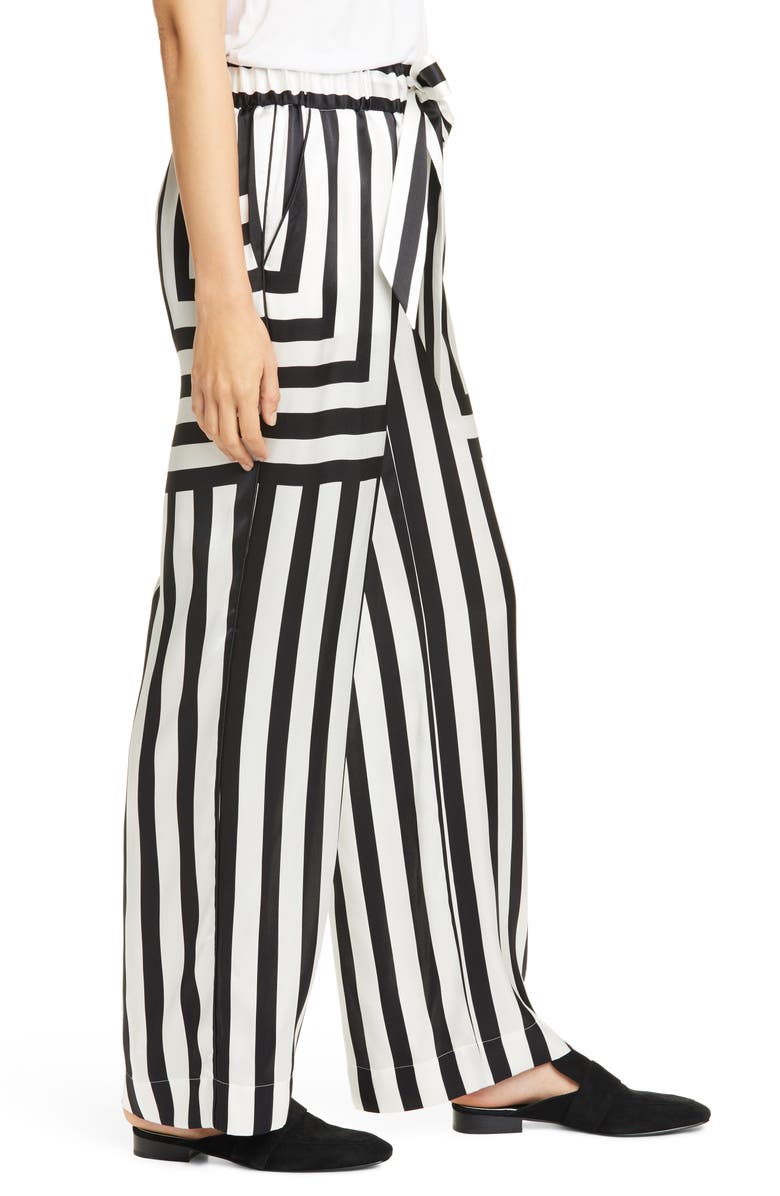 FRAME Mixed Stripe Silk PJ Pants, Alternate, color,