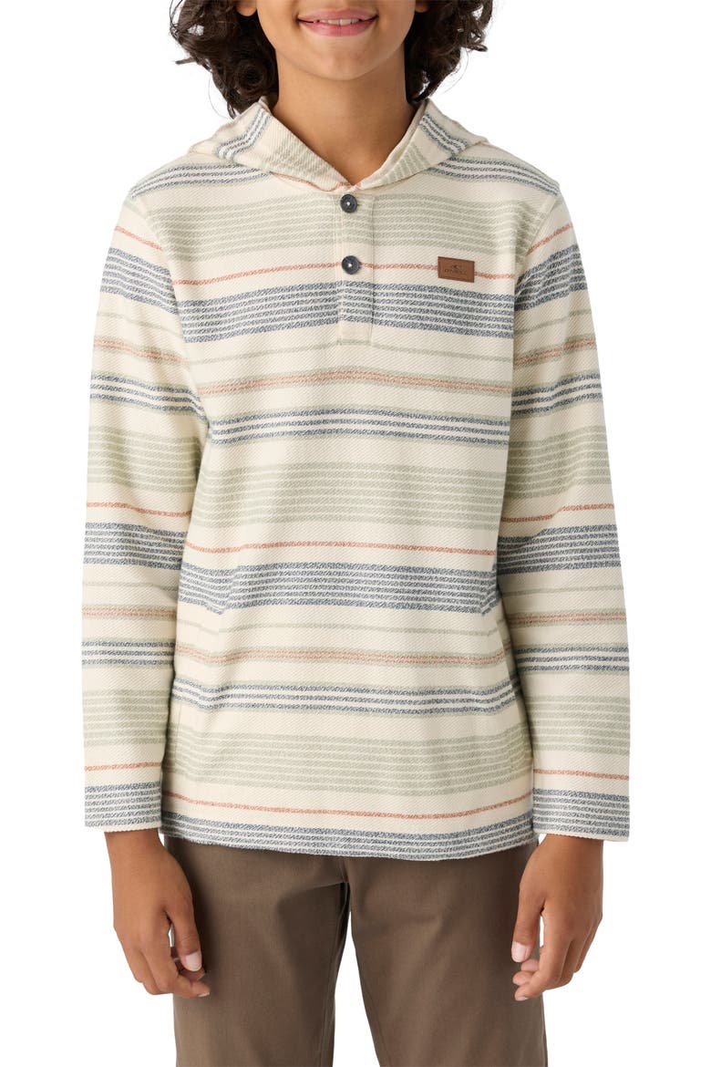 Kids' Bavaro Stripe Pullover Hoodie, Main, color, CREAM