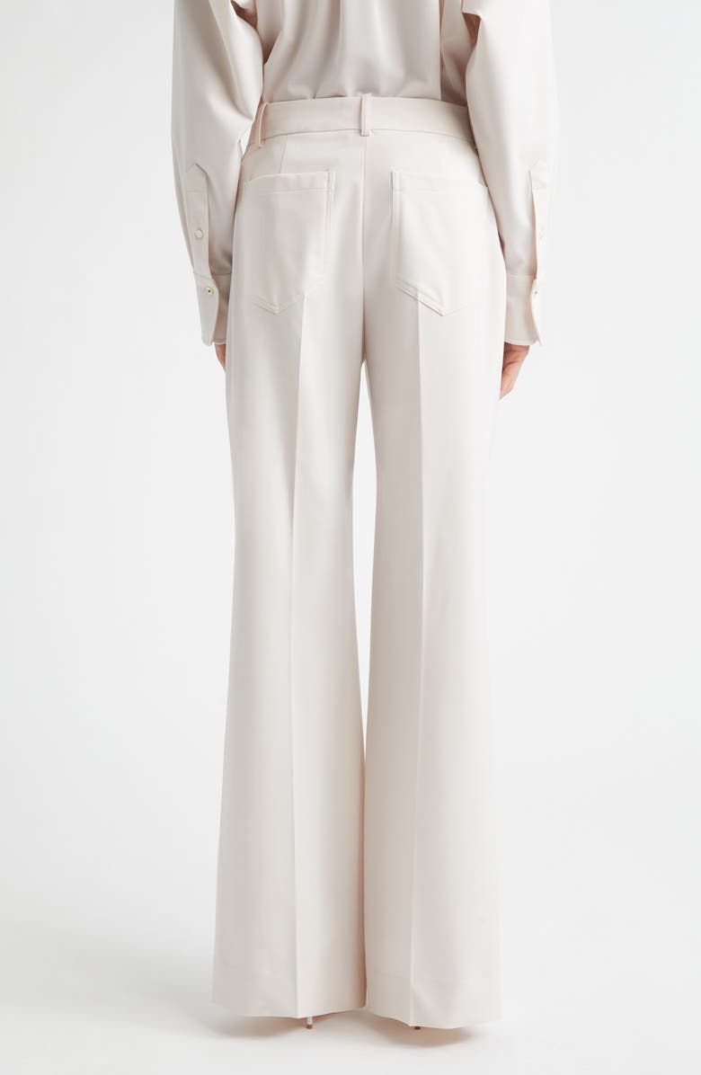 Victoria Beckham Alina High Waist Stretch Flare Leg Pants, Alternate, color, Bone