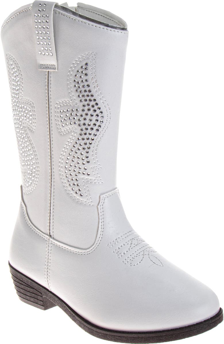 Kensie Kids' Western Boot, Main, color, White