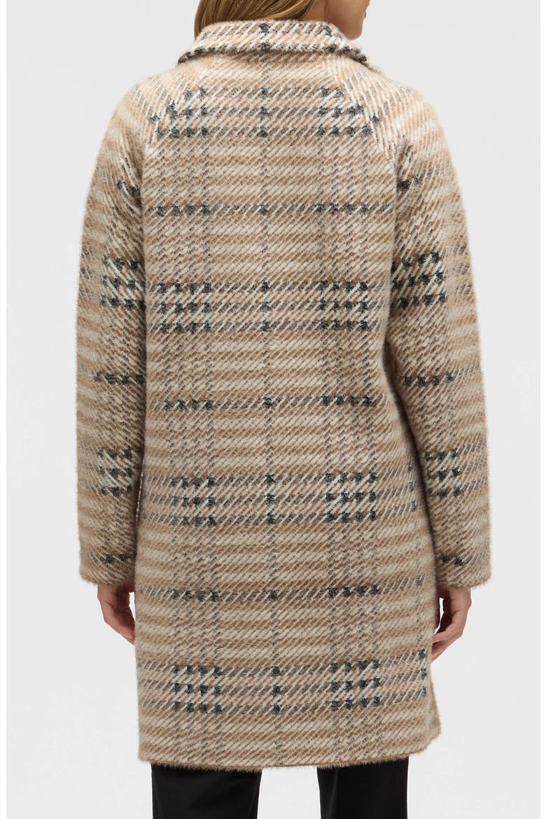 Eyelash Knit Knee Length Coat, Alternate, color, NATURAL PLAID