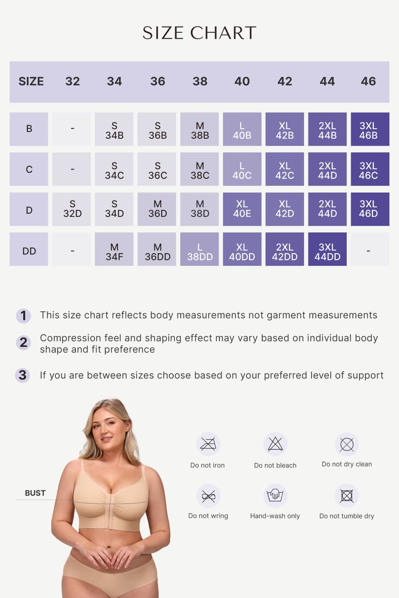 Back Smoothing Wireless Front Closure Bra, Alternate, color, Beige