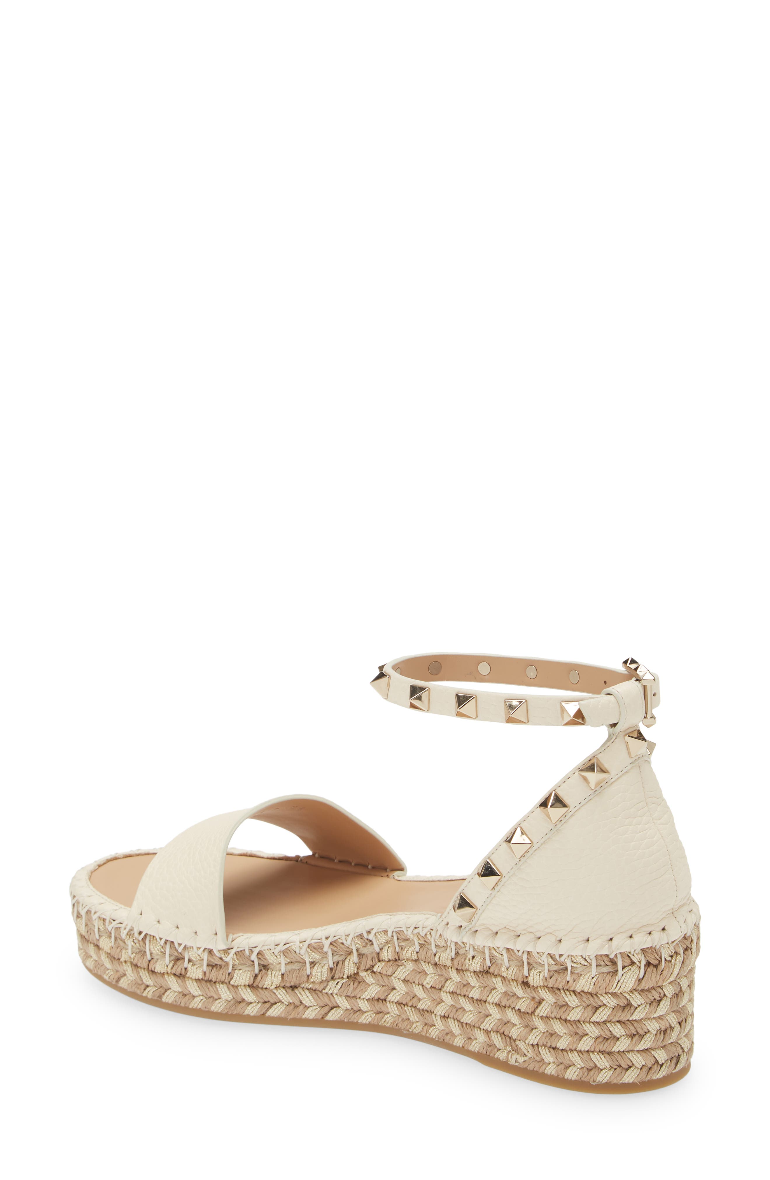 Valentino Garavani Rockstud Espadrille Platform Sandal, Alternate, color, 