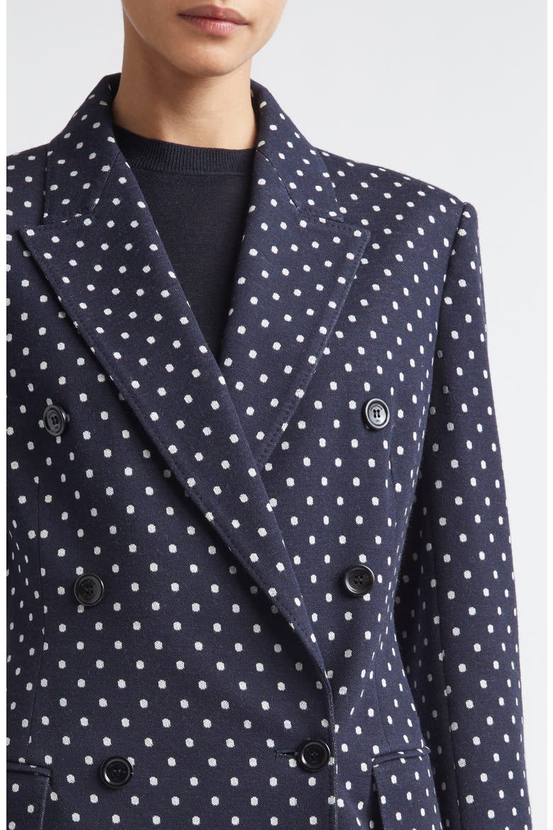 Double Breasted Dot Jacquard Knit Jacket, Alternate, color, ULTRAMARINE