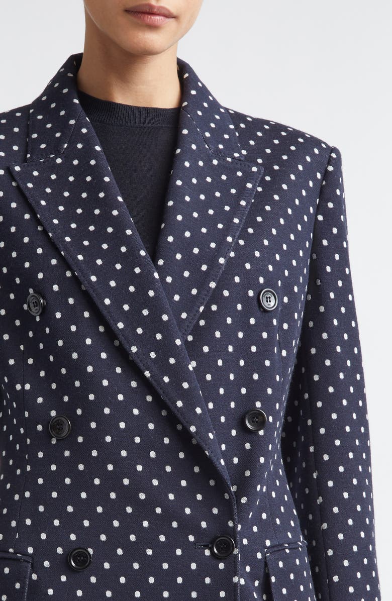 Max Mara Double Breasted Dot Jacquard Knit Jacket, Alternate, color, Ultramarine